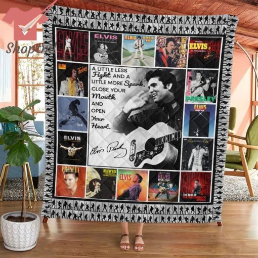Elvis Presley A Little Less Fight And Little More Spark Quilt Blanket