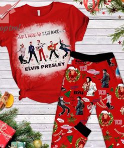 Elvis Presley Santa Bring My Baby Back Christmas Pajamas Set