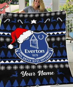 Everton Personalized EPL Christmas Fleece Blanket