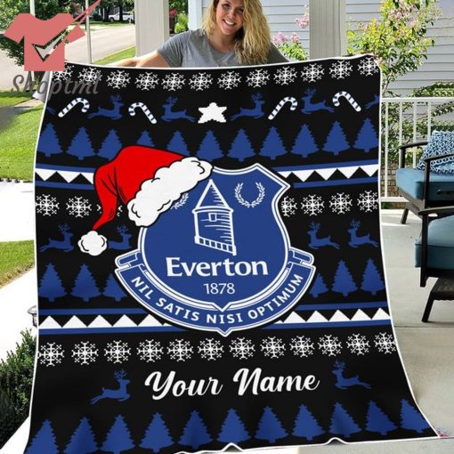 Everton Personalized EPL Christmas Fleece Blanket