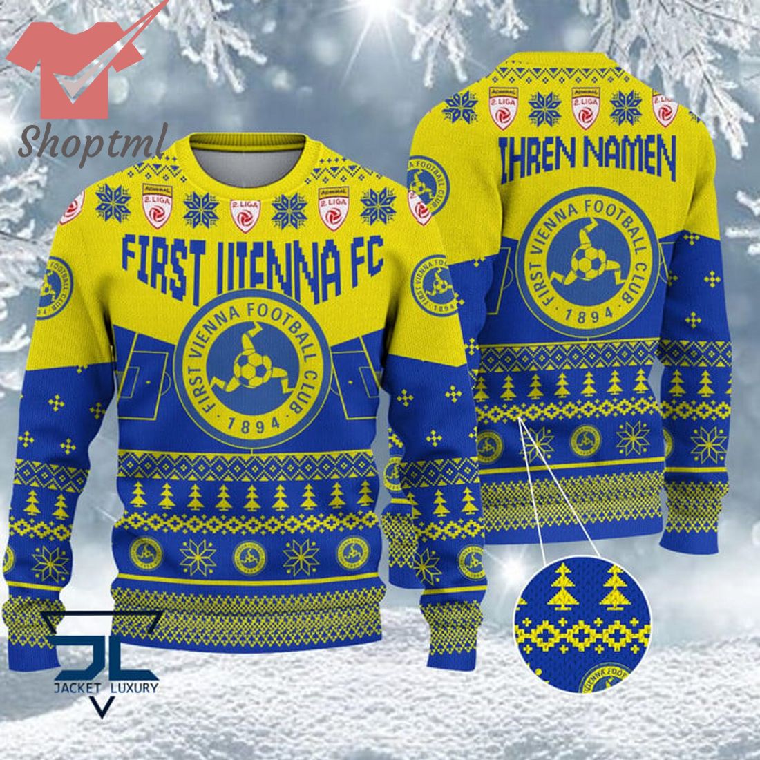 First Vienna FC Custom Name Ugly Christmas Sweater