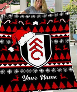 Fulham Personalized EPL Christmas Fleece Blanket