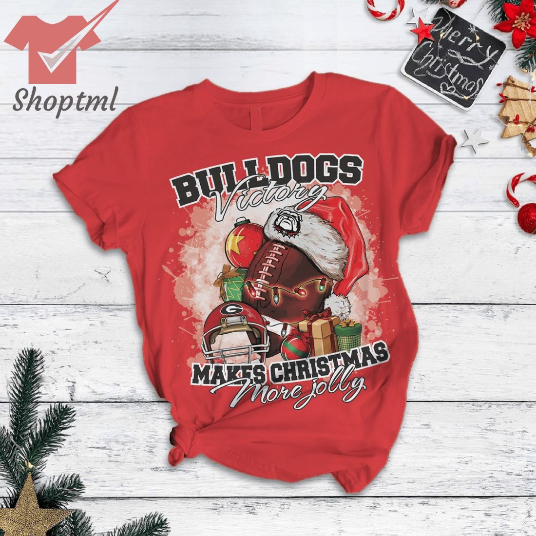 Georgia Bulldogs victory make christmas more jolly christmas pajamas set