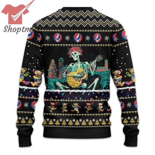 Grateful Dead Skull Flower Ugly Christmas Sweater