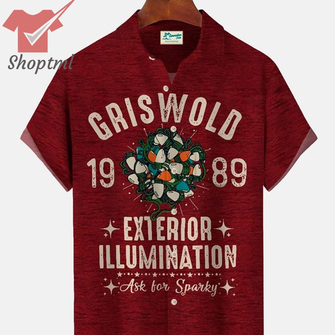Griswold 1989 Exterior Illumination Ask for Sparky Hawaiian Shirt
