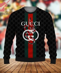 Gucci Monogram Snake Luxury Brand 2023 Ugly Christmas Sweater