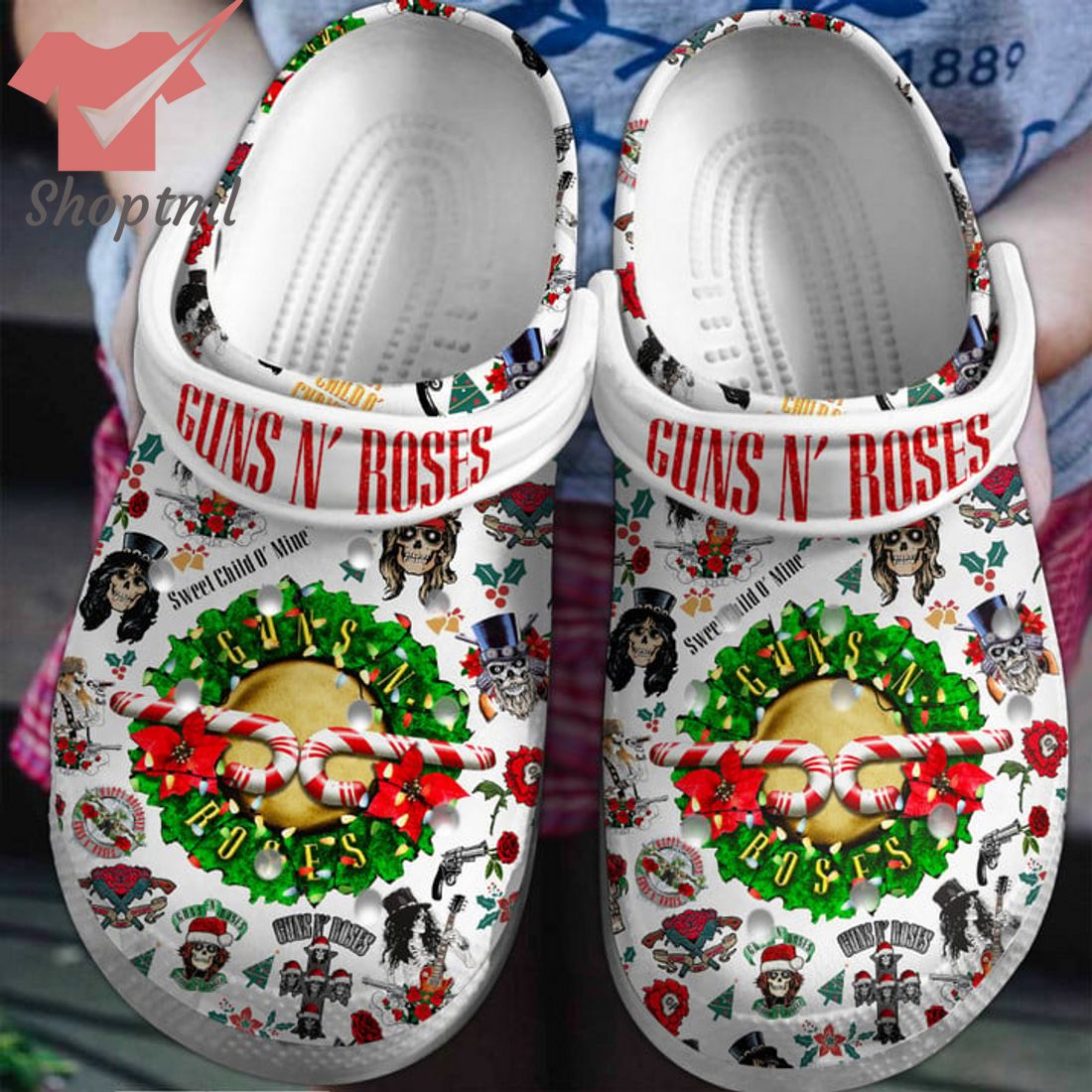 Guns N' Roses Christmas Crocs Clogs