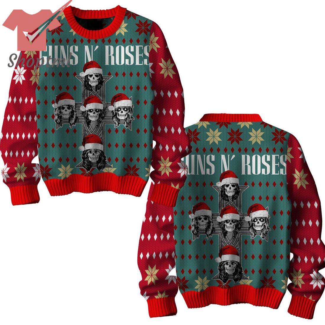 Guns N' Roses Rock Band Ugly Christmas Sweater