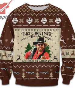 hank williams jr this christmas was born to boogie and celebrate the country way ugly sweater 2 DT5H5