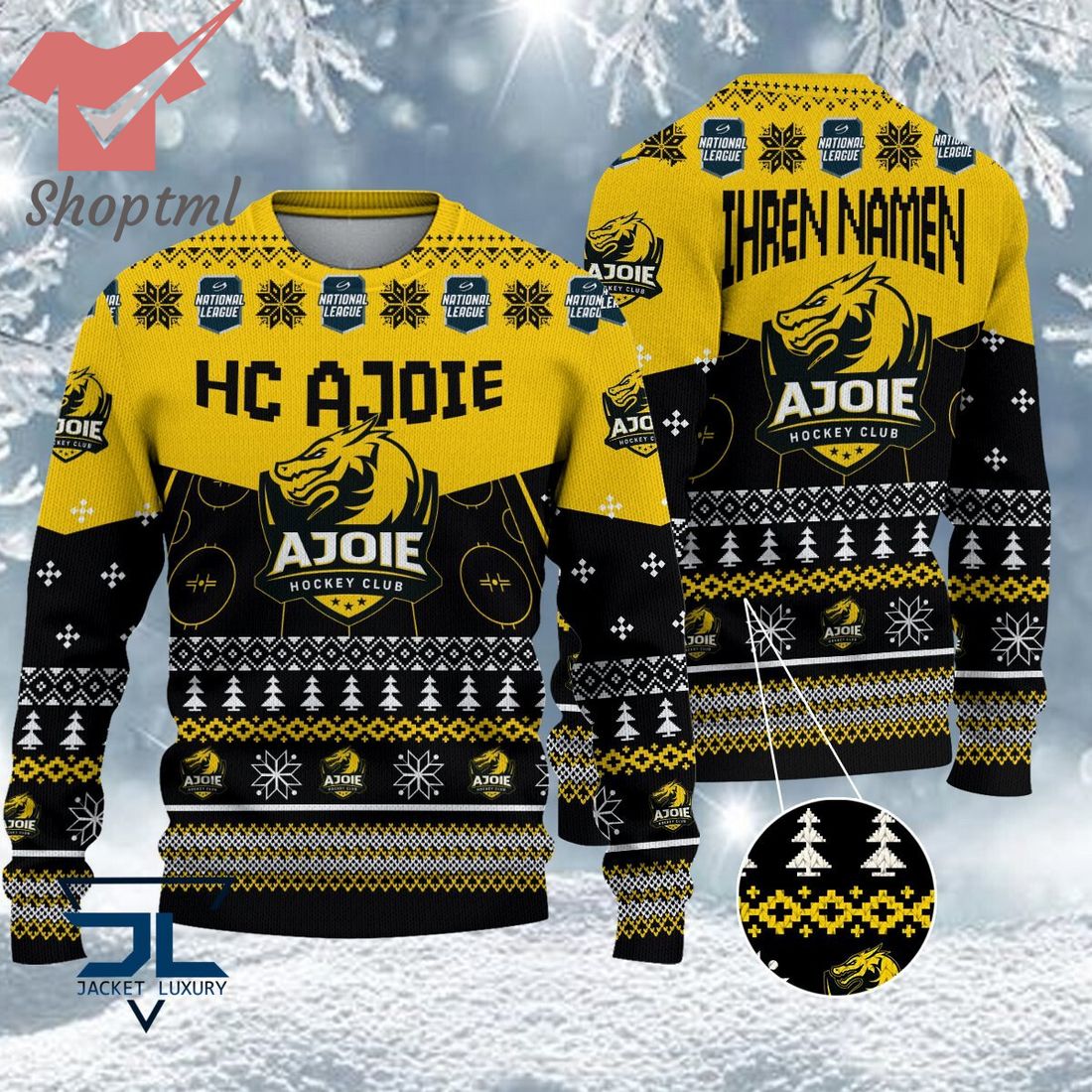 HC Ajoie National League 2023 Logo Ugly Christmas Sweater