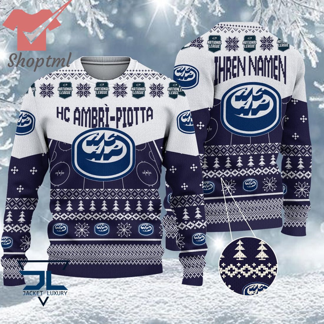 HC Ambri Piotta National League 2023 Logo Ugly Christmas Sweater