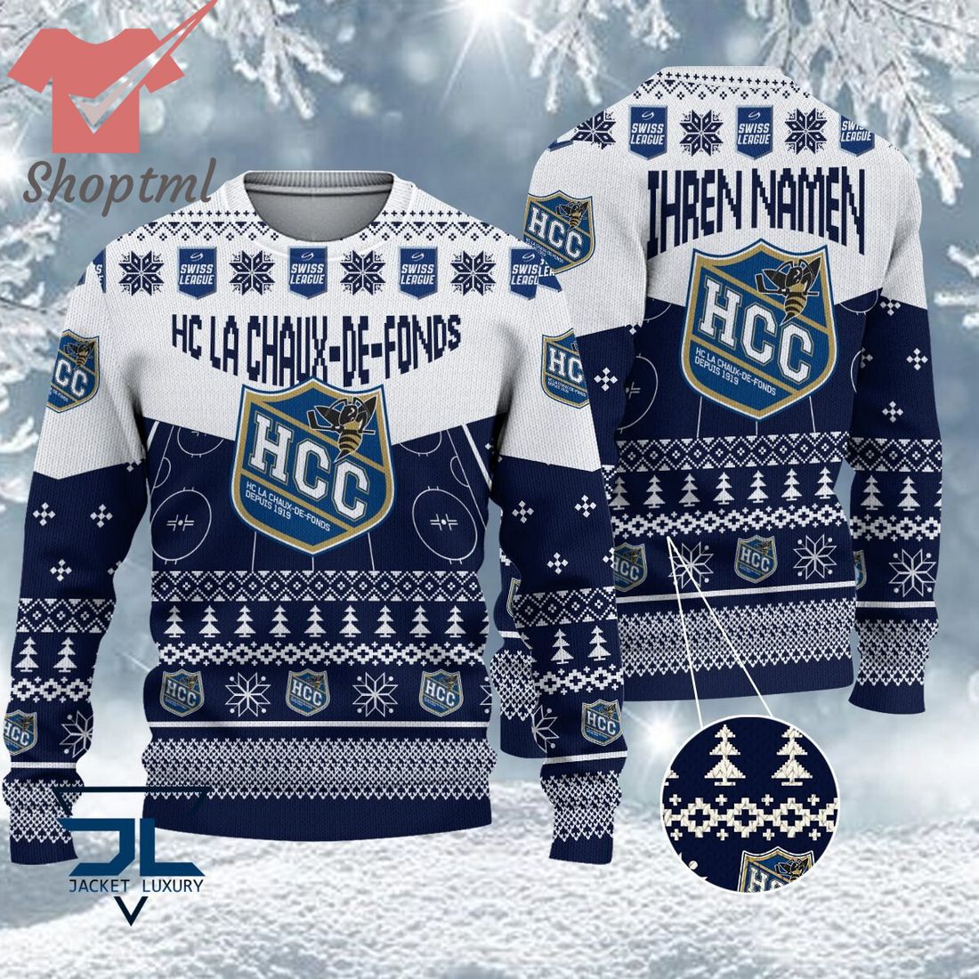 HC La Chaux de Fonds National League 2023 Logo Ugly Christmas Sweater
