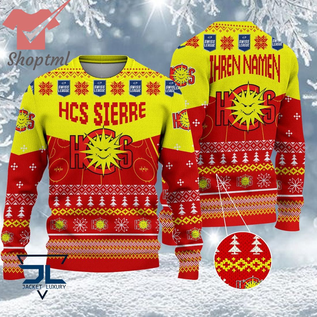 HCS Sierre National League 2023 Logo Ugly Christmas Sweater