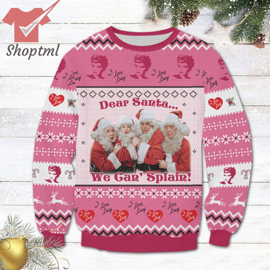 I Love Lucy Dear Santa We Can' Splain Ugly Sweater