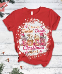 i run on dunkin donuts christmas cheer christmas pajamas set 2 M8XSh