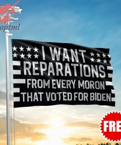 I want reparations from every moron that voted for biden flag
