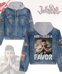 Jelly Roll God I Need A Favor Hooded Denim Jacket