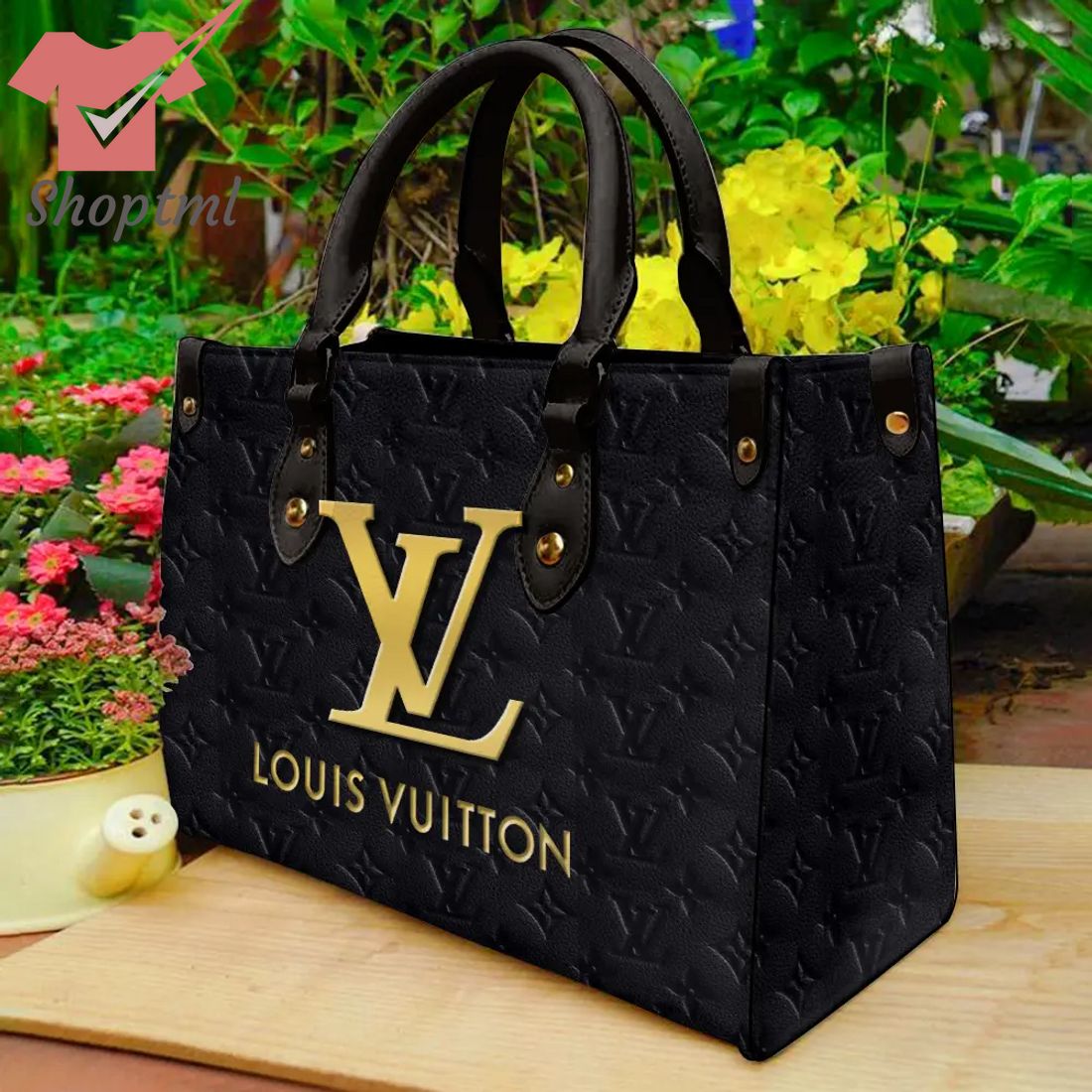 Limited Edition Louis Vuitton Gold Logo Leather Handbag
