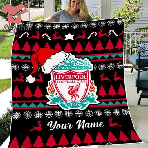 Liverpool Personalized EPL Christmas Fleece Blanket