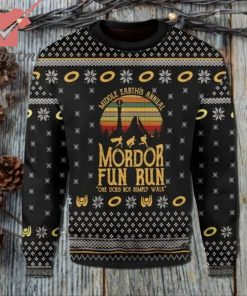 LOTR Mordor Fun Run Fellowship Ugly Christmas Sweater