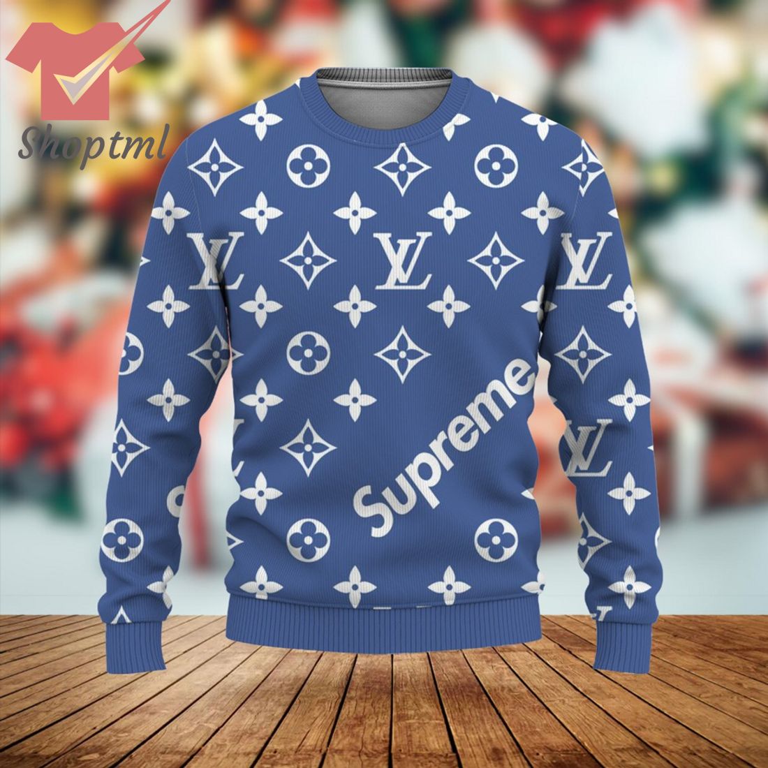 Louis Vuitton Luxury Brand 2023 Blue Ugly Christmas Sweater