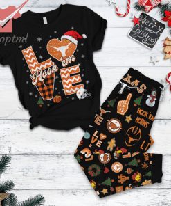 Love Hook'em Love Burnt SB Orange Nation christmas pajamas set
