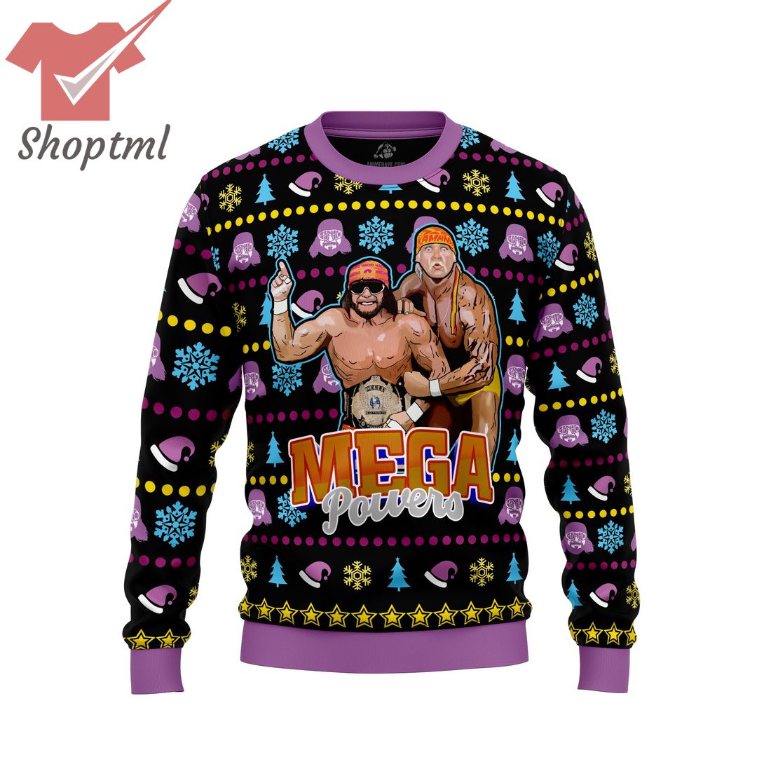Macho Man And Hulkmania Power Pro Wrestling Ugly Christmas Sweater