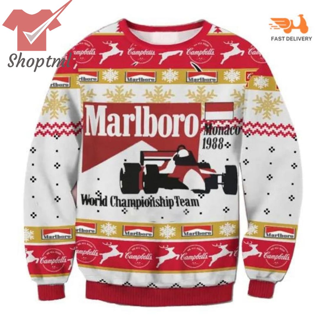 Marolboro Racing Monaco 1988 World Championship Team Ugly Sweater