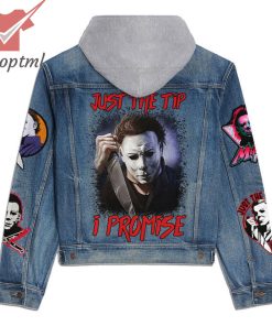 michael myers just the tip i promise hooded denim jacket 3 8p9tL