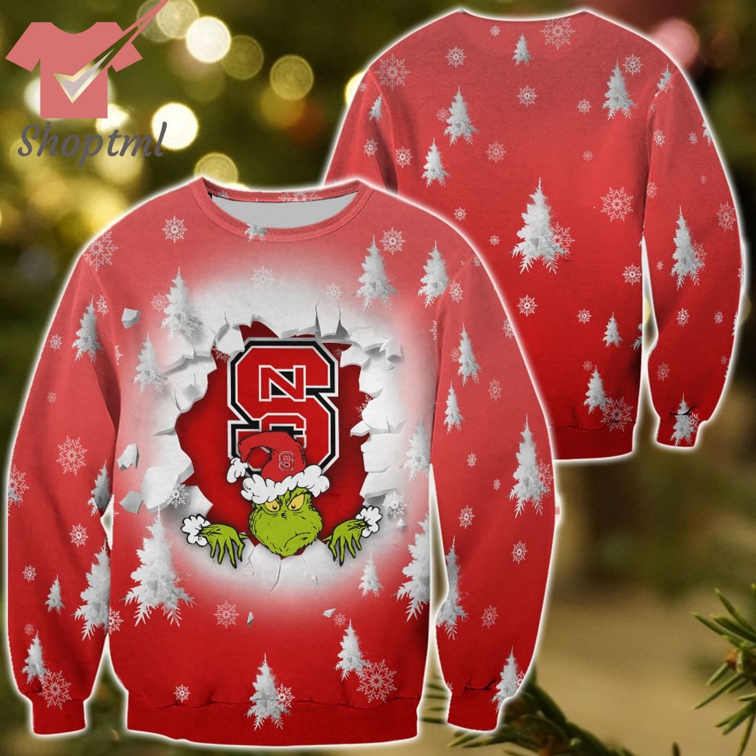 NC State Wolfpack Grinch Christmas Sweatshirt Hoodie