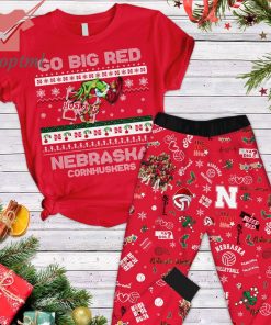 Nebraska Cornhuskers go big red christmas pajamas set