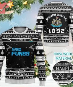 Newcastle United The Magpies 1892 Ugly Christmas Sweater