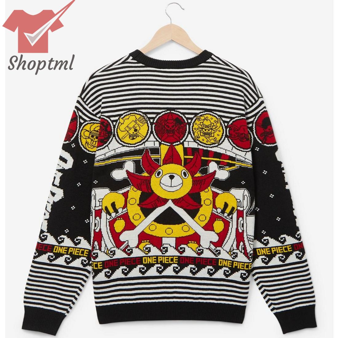 One Piece Straw Hat Crew Jolly Roger Holiday Sweater