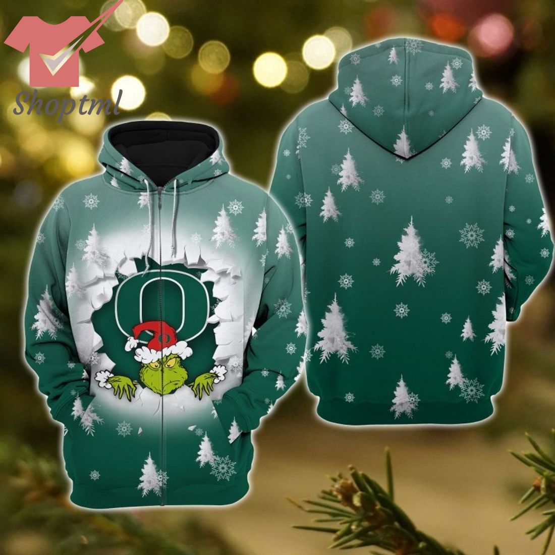 Oregon Ducks Grinch Christmas Sweatshirt Hoodie