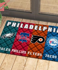 Philadelphia Eagles Phillies Flyers 76ers Sports Team Doormat