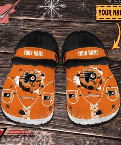 Philadelphia Flyers NHL Custom Name Fleece Crocs
