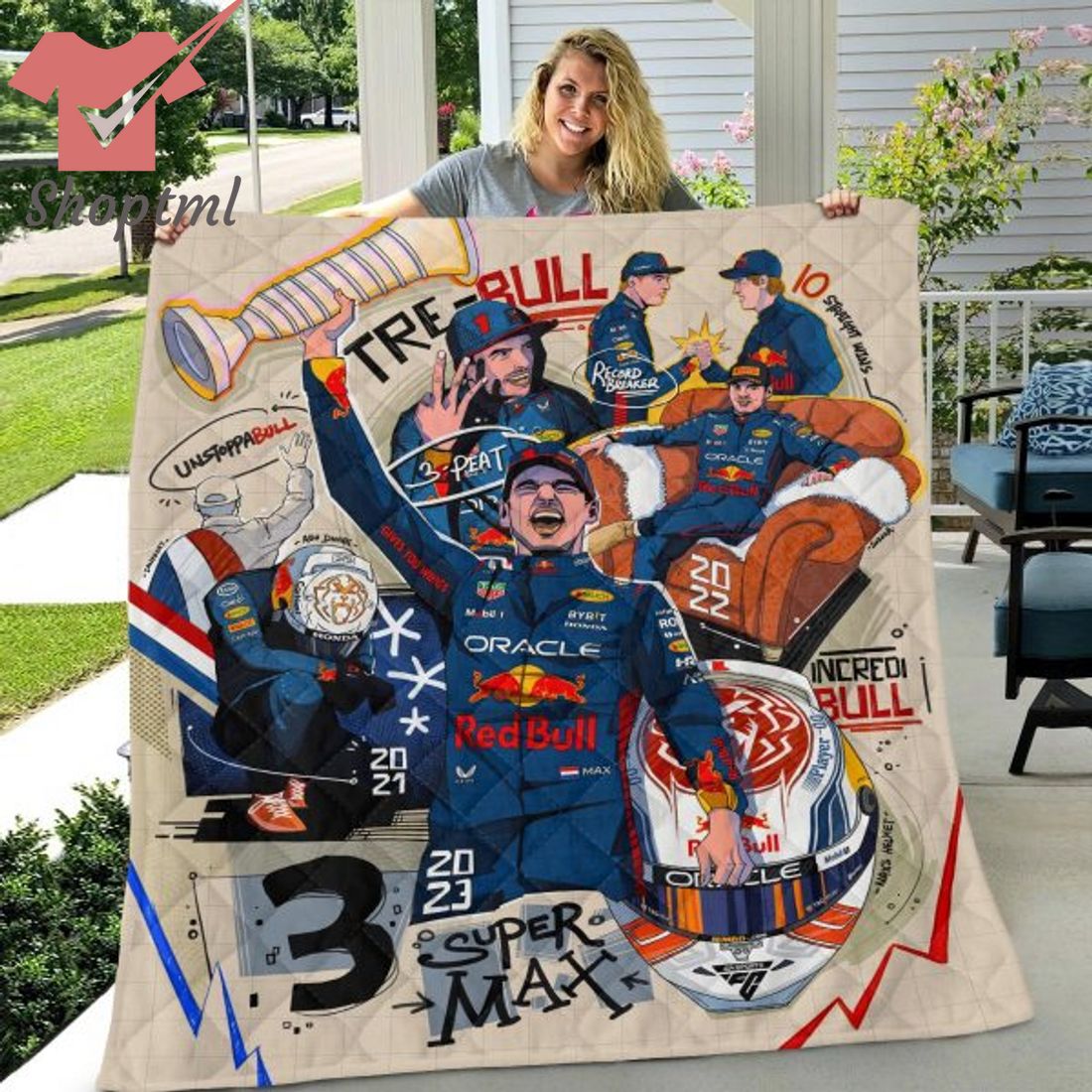 Red Bull Racing F1 2023 Champion Quilt Blanket