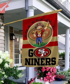 san francisco 49ers as for me and my house we will yell go niners flag 2 3eTzr