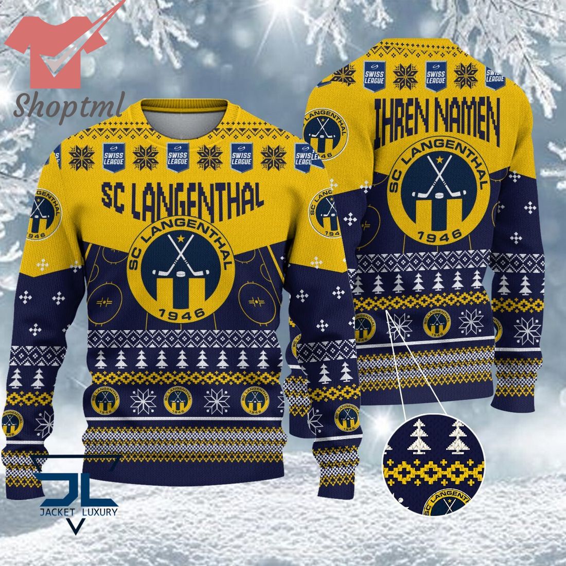 SC Langenthal National League 2023 Logo Ugly Christmas Sweater