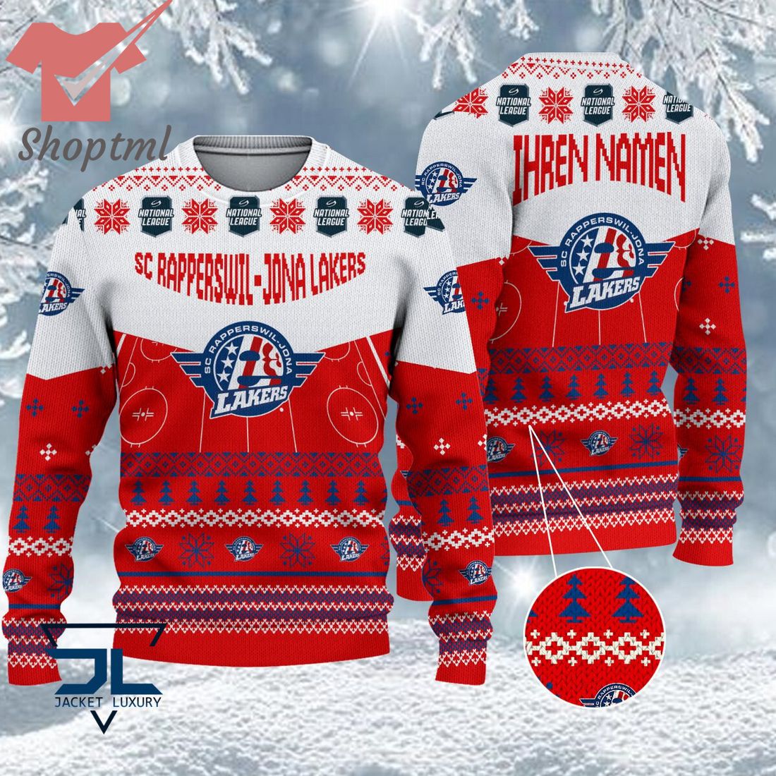 SC Rapperswil Jona Lakers National League 2023 Logo Ugly Christmas Sweater
