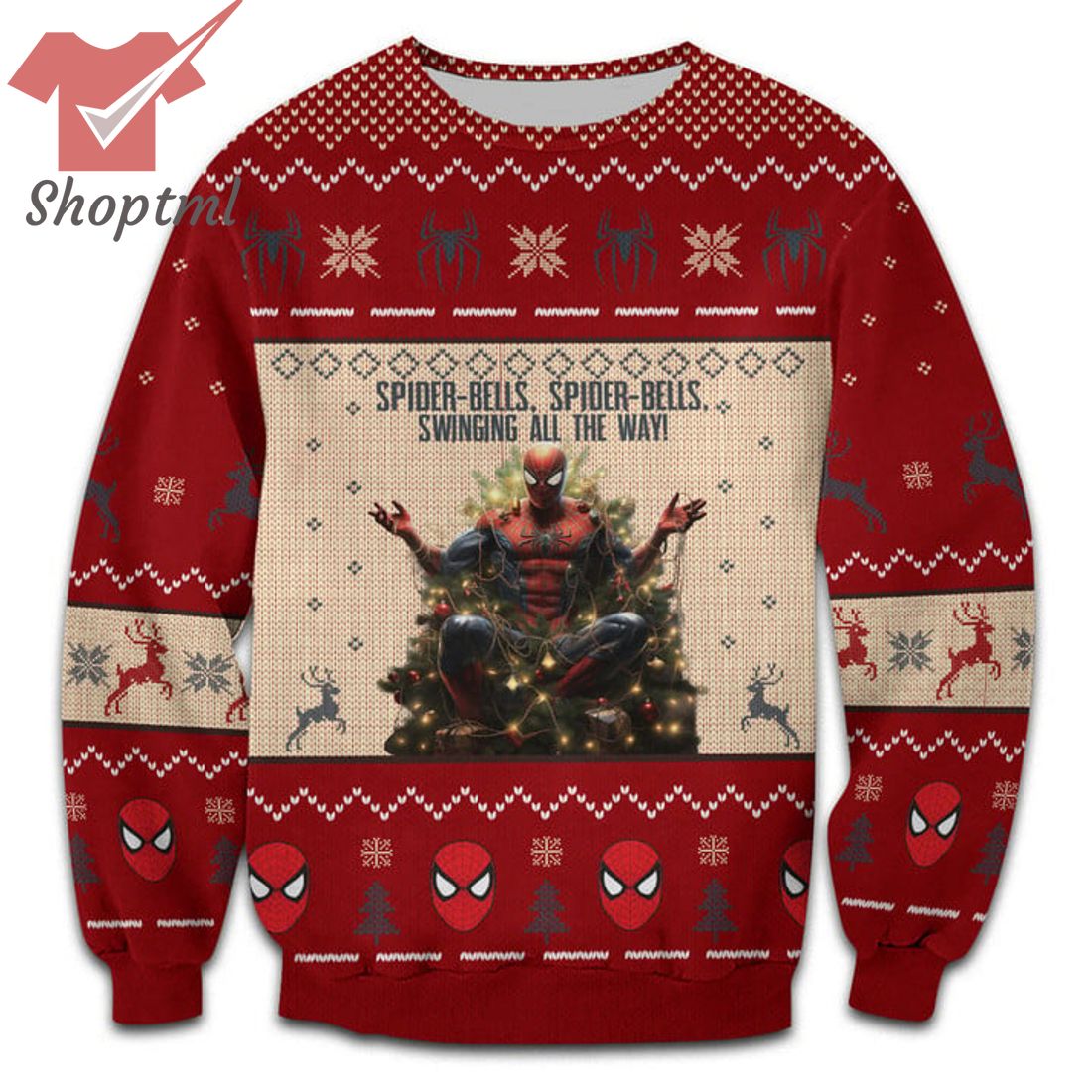 Spider bells spider bells swinging all the way ugly christmas sweater
