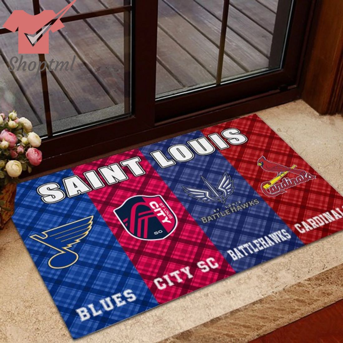 St Louis Blues City SC Battlehawks Cardinals Sports Team Doormat