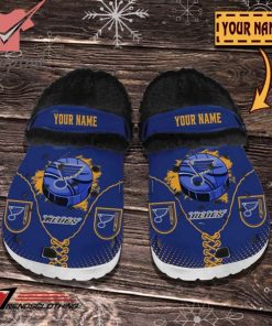 St Louis Blues NHL Custom Name Fleece Crocs