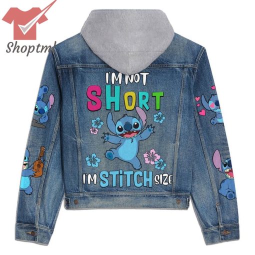 Stitch I’m Not Short Size Hooded Denim Jacket