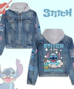 Stitch Is My Spirit Animal Hooded Denim Jacket