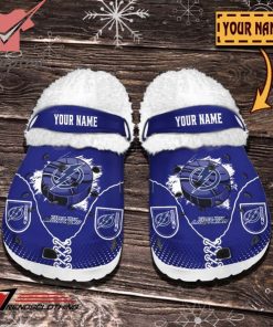 Tampa Bay Lightning NHL Custom Name Fleece Crocs