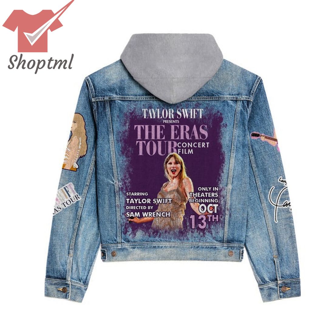 Taylor Swift The Eras Tour Concert Film Hooded Denim Jacket