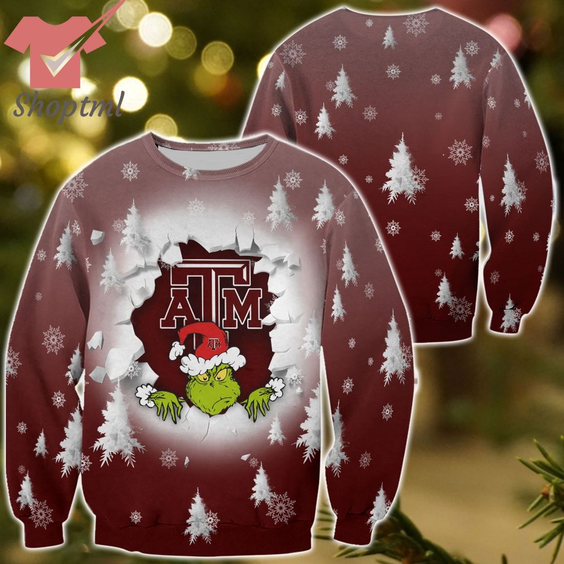 Texas A&M Aggies Grinch Christmas Sweatshirt Hoodie