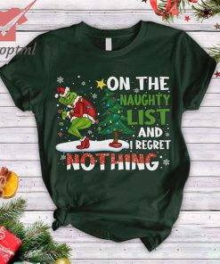 The Grinch On The Naughty List A I Regret Nothing Christmas Pajamas Set