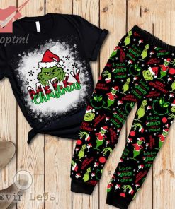 The Grinch Santa Hat Cute Pajamas Set